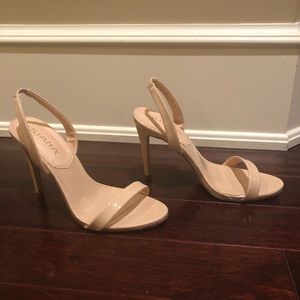 Nude sling back heels